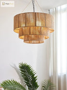 Bohemian Retro Chandelier - Handmade Rattan Pendant Lamps For Creative Country - Style Decor Lights