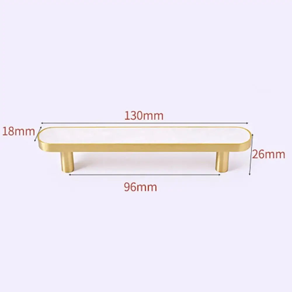 Brass and Acrylic Cabinet Handles – Colorful European Wardrobe Pulls for Furniture (96/128mm Hole Distance) 130mm A