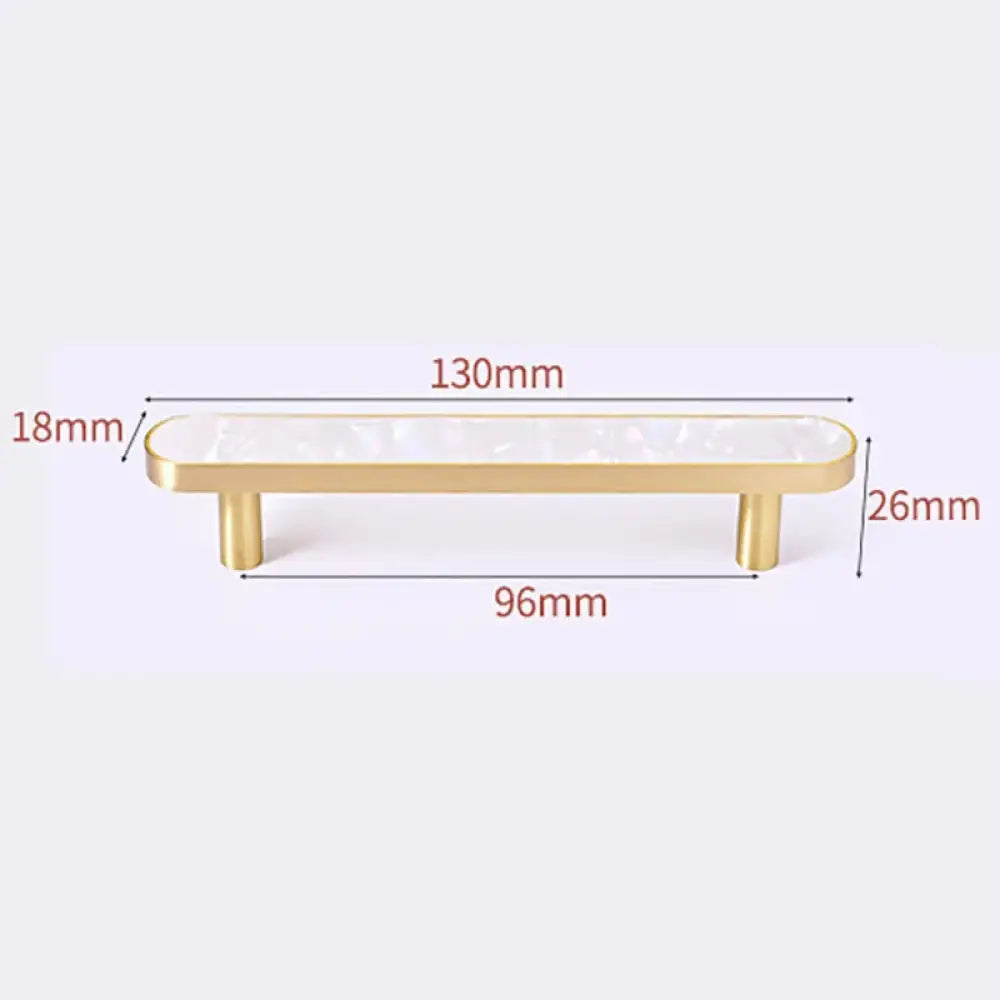 Brass and Acrylic Cabinet Handles – Colorful European Wardrobe Pulls for Furniture (96/128mm Hole Distance) 130mm B