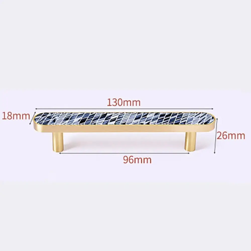 Brass and Acrylic Cabinet Handles – Colorful European Wardrobe Pulls for Furniture (96/128mm Hole Distance) 130mm E