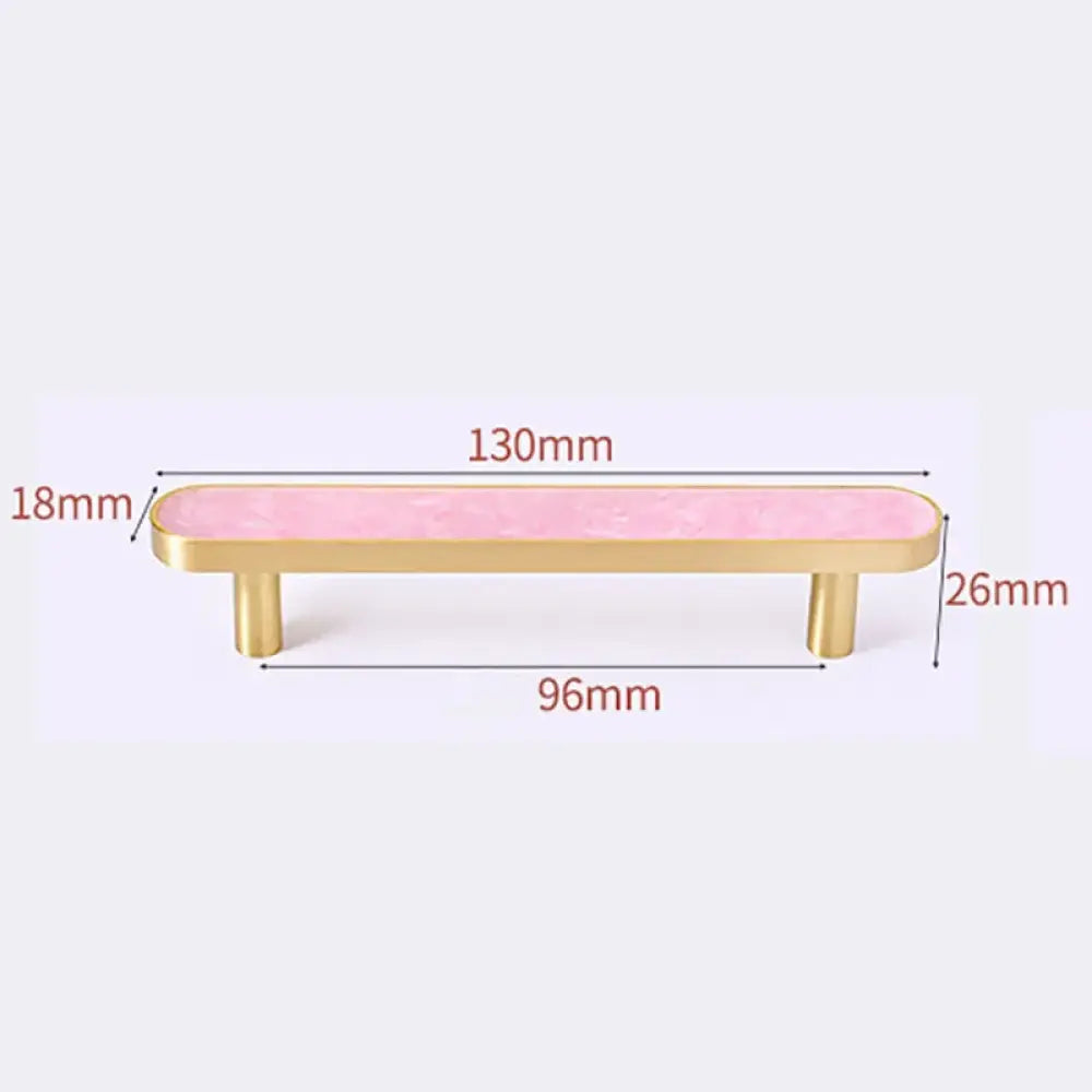Brass and Acrylic Cabinet Handles – Colorful European Wardrobe Pulls for Furniture (96/128mm Hole Distance) 130mm G