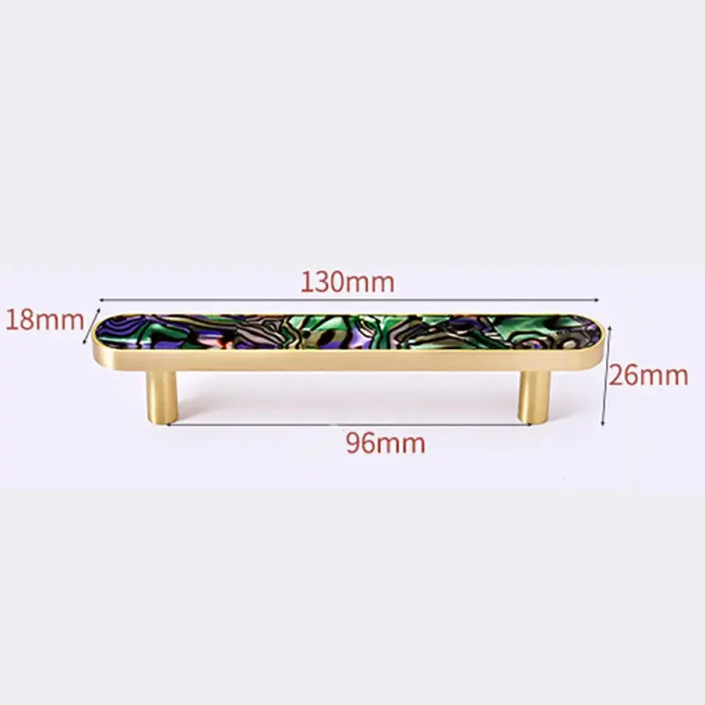 Brass and Acrylic Cabinet Handles – Colorful European Wardrobe Pulls for Furniture (96/128mm Hole Distance) 130mm H