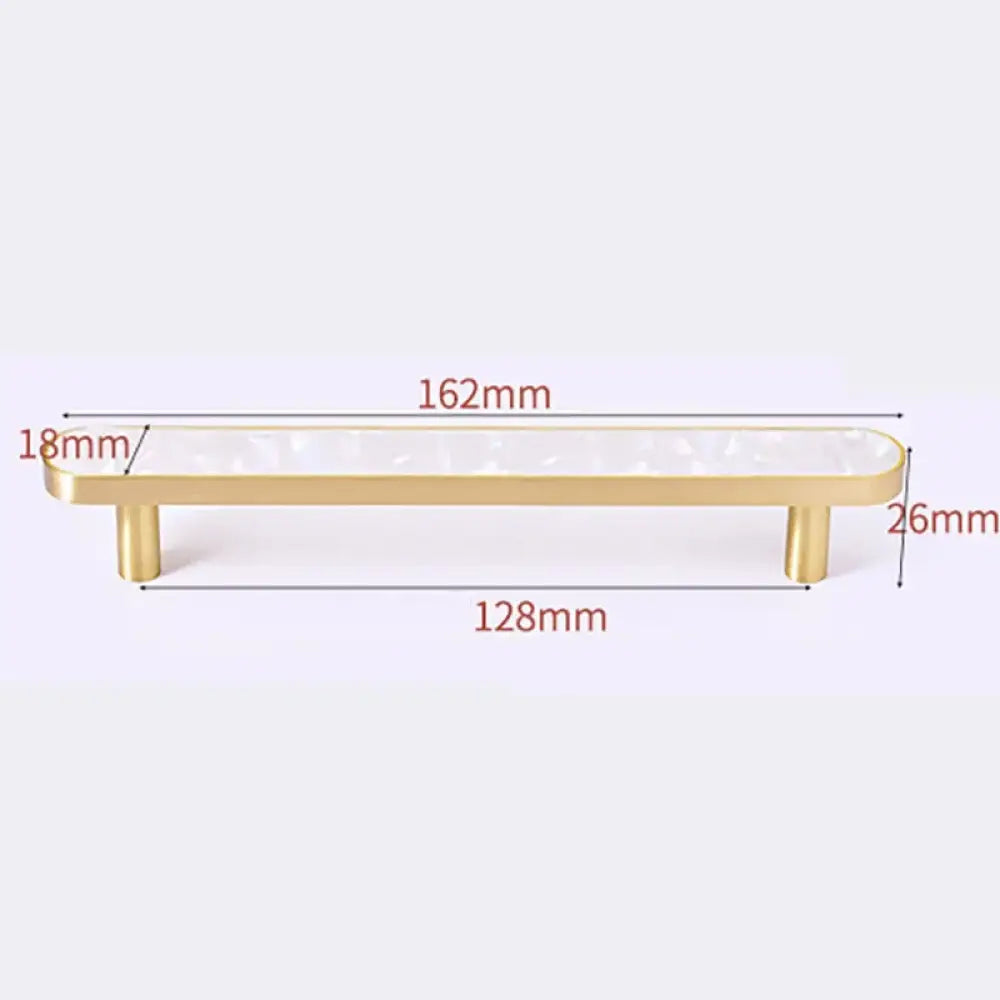 Brass and Acrylic Cabinet Handles – Colorful European Wardrobe Pulls for Furniture (96/128mm Hole Distance) 162mm B