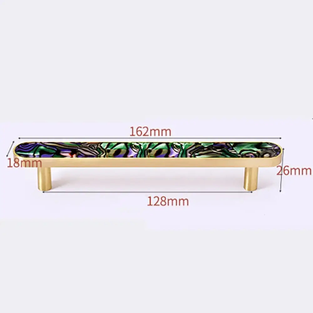 Brass and Acrylic Cabinet Handles – Colorful European Wardrobe Pulls for Furniture (96/128mm Hole Distance) 162mm H