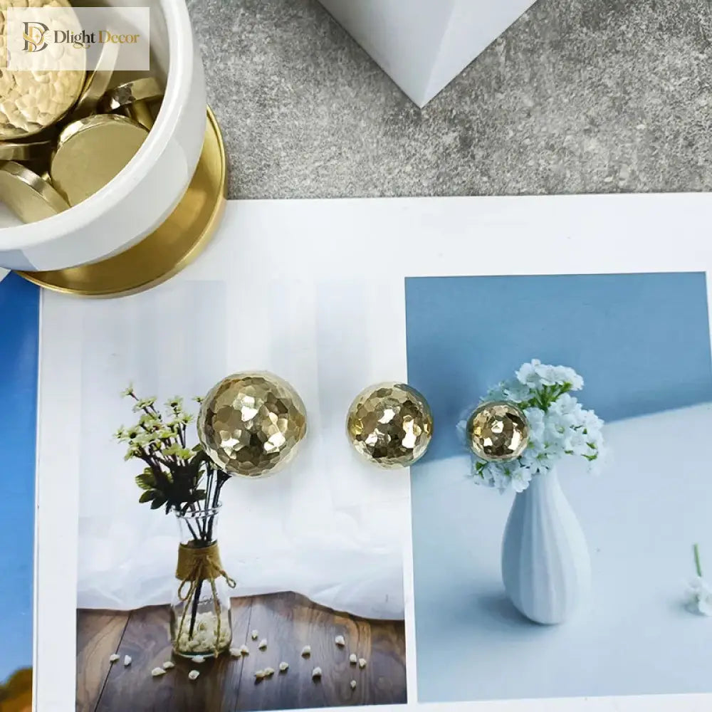 Brass Ball Cabinet Knobs – Modern Wardrobe Handles and Dresser Pulls Knob