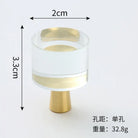 Brass Crystal Cupboard Cabinet Handle Kitchen Drawer Knobs Light Luxury Furniture Hardware Transparent Handle Home