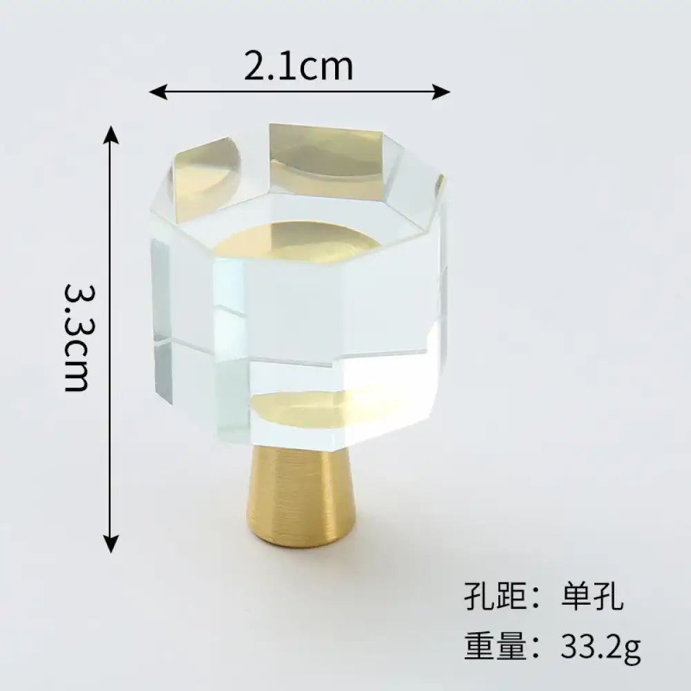 Brass Crystal Cupboard Cabinet Handle Kitchen Drawer Knobs Light Luxury Furniture Hardware Transparent Handle Home