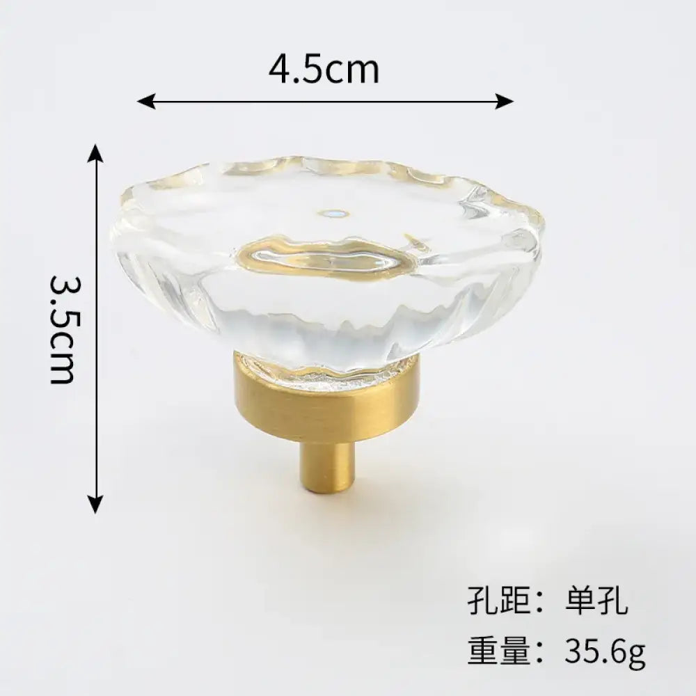 Brass Crystal Cupboard Cabinet Handle Kitchen Drawer Knobs Light Luxury Furniture Hardware Transparent Handle Home