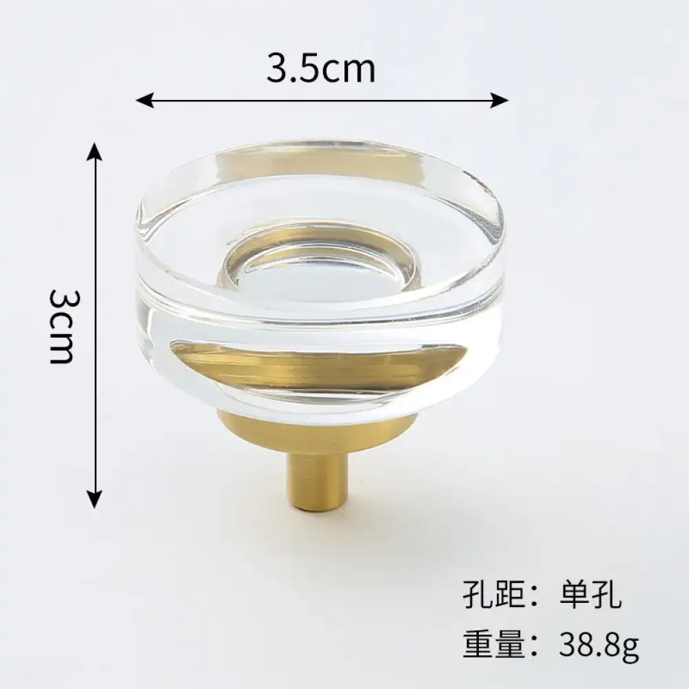 Brass Crystal Cupboard Cabinet Handle Kitchen Drawer Knobs Light Luxury Furniture Hardware Transparent Handle Home