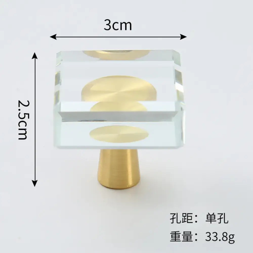 Brass Crystal Cupboard Cabinet Handle Kitchen Drawer Knobs Light Luxury Furniture Hardware Transparent Handle Home