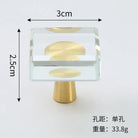 Brass Crystal Cupboard Cabinet Handle Kitchen Drawer Knobs Light Luxury Furniture Hardware Transparent Handle Home