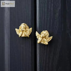 Brass European Angel Cabinet Handles - Vintage Gold Knobs for Wardrobes Dressers and Drawers Knobs