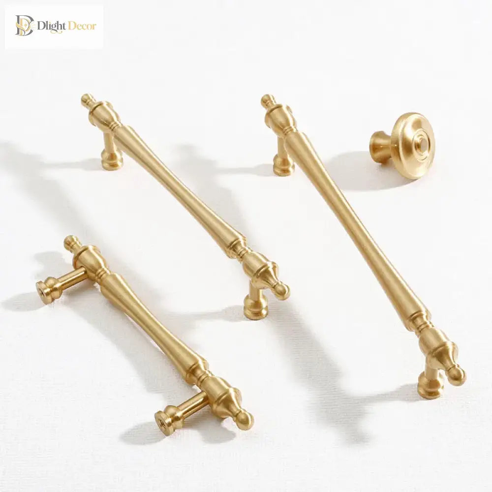 Brass Furniture Handles – French Wardrobe Cabinet and Drawer Knobs in Gold Handles
