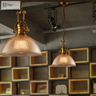 Brass Ribbed Glass Bowl Pendant Light – configuration option 11