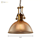 Brass Ribbed Glass Bowl Pendant Light – configuration option 9