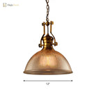 Brass Ribbed Glass Bowl Pendant Light – product view 4