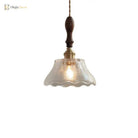 Modern Farmhouse Brass Scalloped 1 - Light Suspension Lamp With Water Glass: Hanging Light