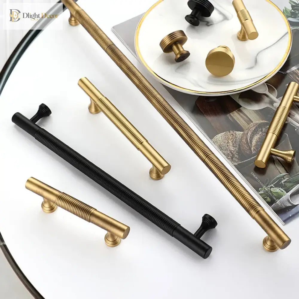 Brass Handles – Gold Black Antique Cabinet Bar Handles and Drawer Knobs for Furniture Handles