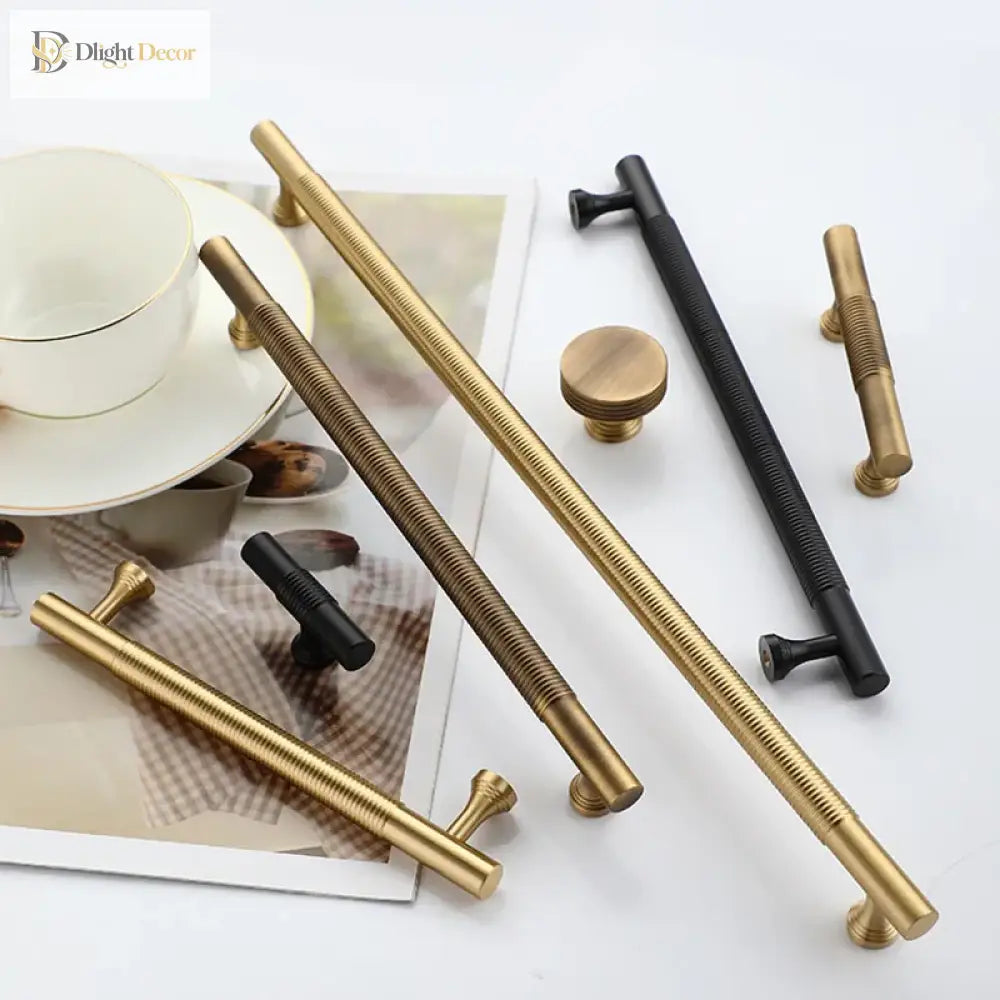 Brass Handles – Gold Black Antique Cabinet Bar Handles and Drawer Knobs for Furniture Handles