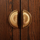 Brass Shell Drawer Knobs – Nordic Antique Round Cabinet Handles for TV Stands and Wine Cases 80x40mm knob
