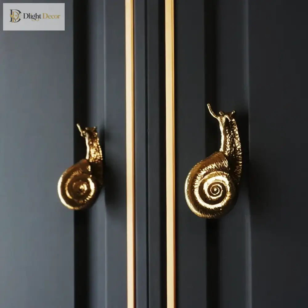 Brass Snail-Shaped Drawer Handle – Cabinet Wardrobe and Dresser Pulls Knobs