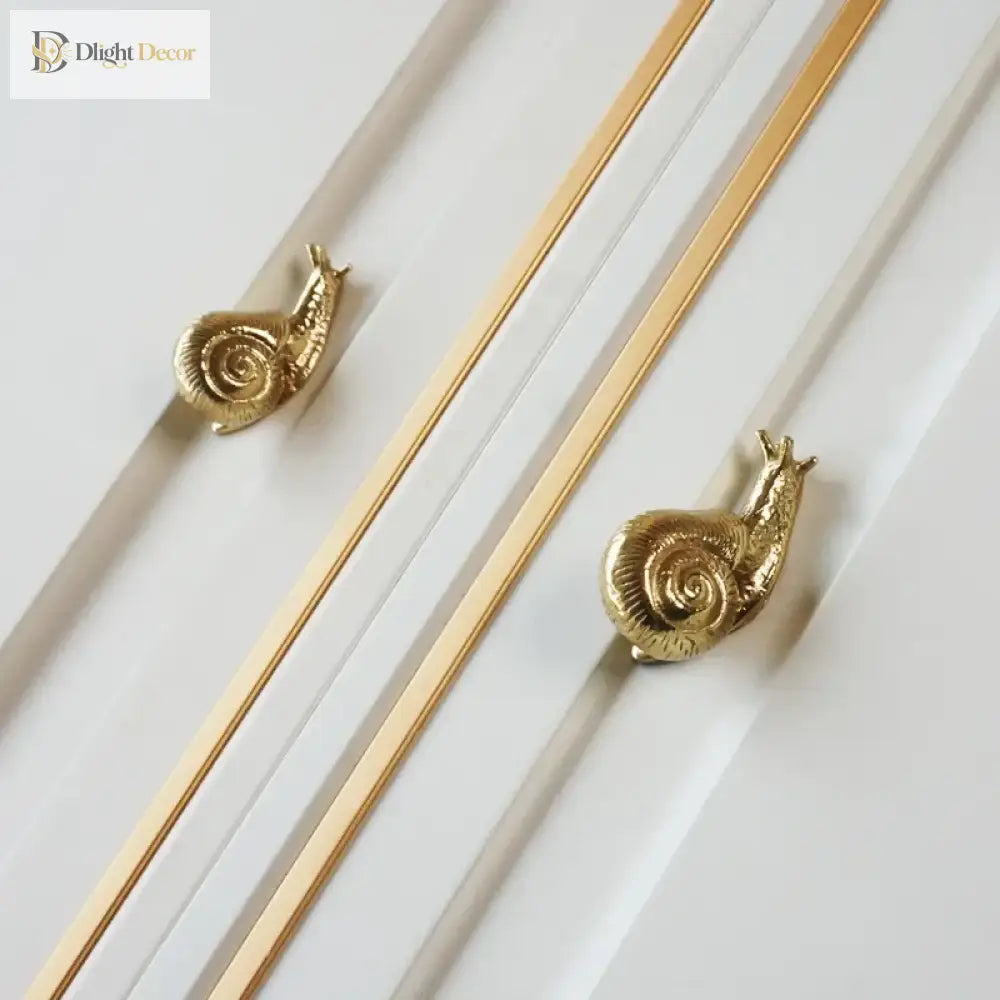 Brass Snail-Shaped Drawer Handle – Cabinet Wardrobe and Dresser Pulls Knobs