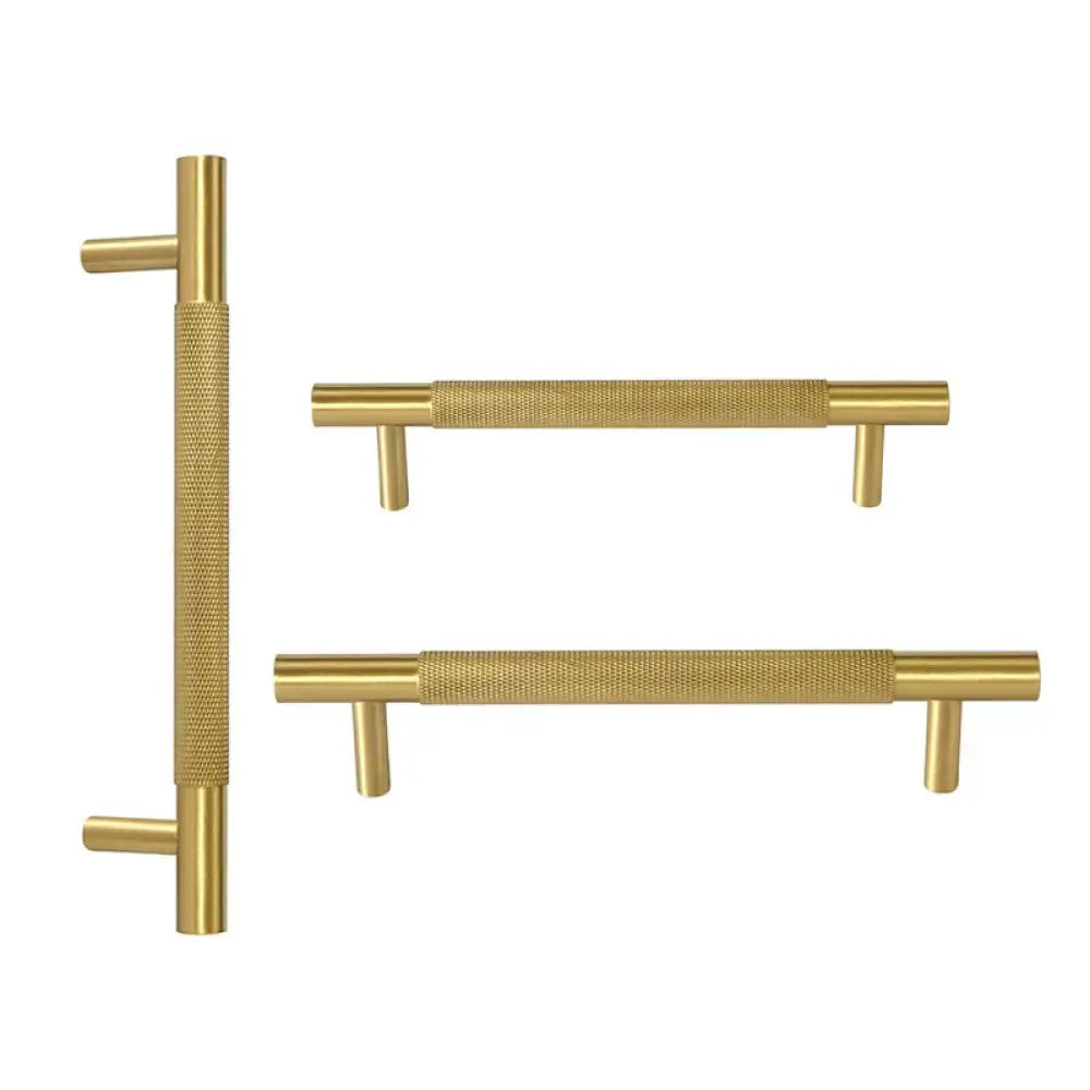 Brass Textured Cabinet Handles – Knurled Wardrobe Pulls and Drawer Knobs for Chest Drawers Handles