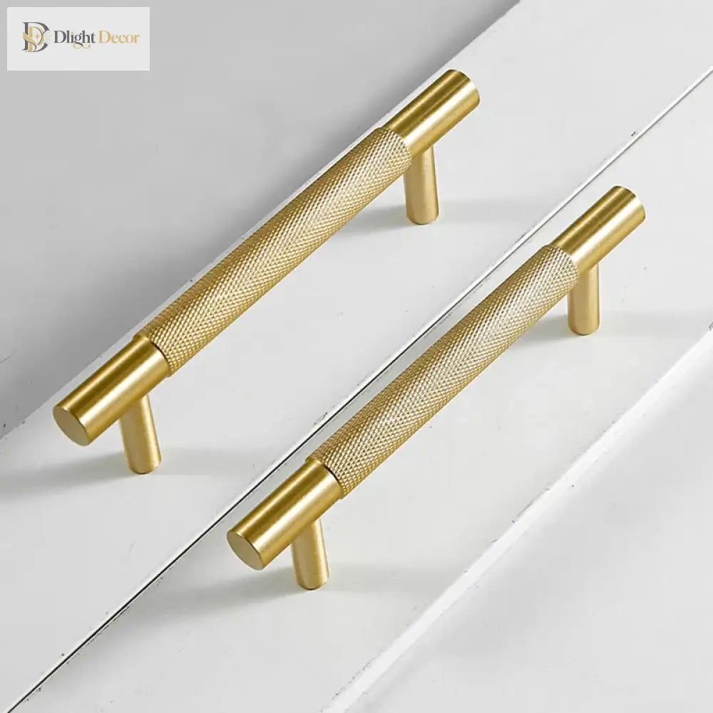 Brass Textured Cabinet Handles – Knurled Wardrobe Pulls and Drawer Knobs for Chest Drawers Handles