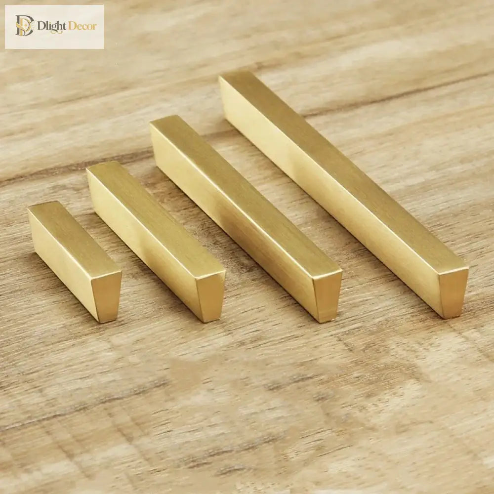 Brass Trapezoidal Cabinet Handles - High-End Golden Drawer Pulls for Wardrobes and Furniture Handles