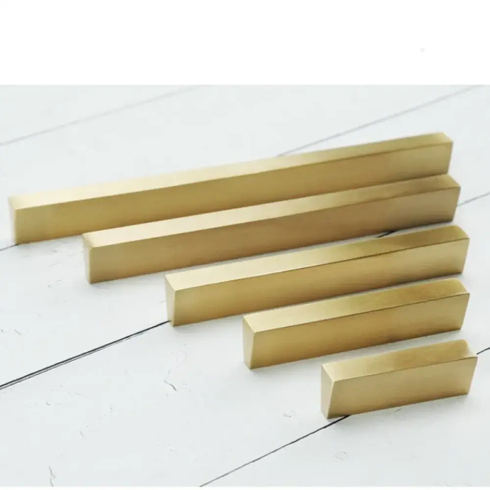 Brass Trapezoidal Cabinet Handles - High-End Golden Drawer Pulls for Wardrobes and Furniture Handles