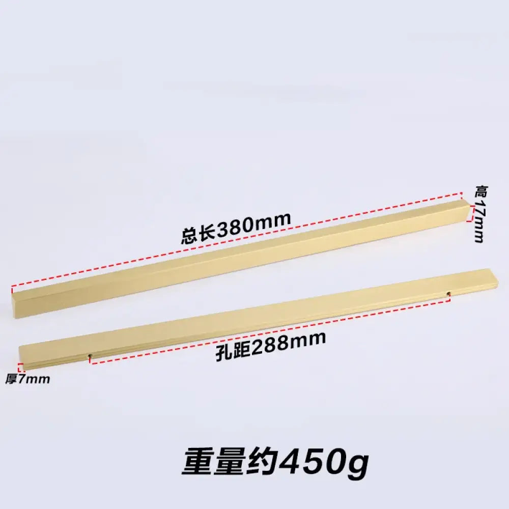 Brass Trapezoidal Cabinet Handles - High-End Golden Drawer Pulls for Wardrobes and Furniture Brass-288mm Handles