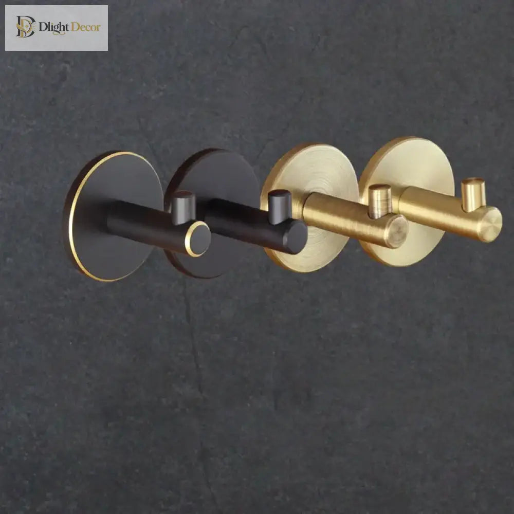 Brass Wall Hook – Gold and Black Towel Hanger for Bathroom Kitchen and Bedroom Storage wall Hook