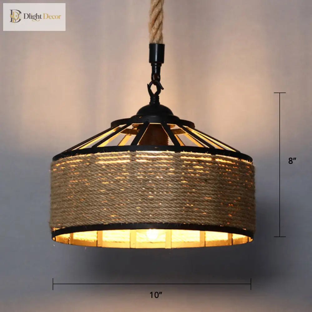 Brielle Charm With The Farmhouse Hemp Rope Pendant Light Lights