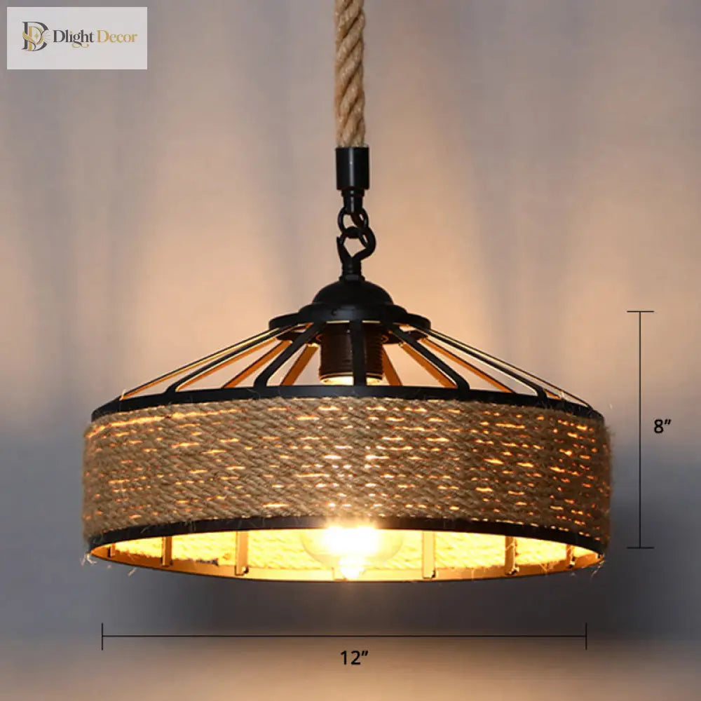 Brielle Charm With The Farmhouse Hemp Rope Pendant Light Lights