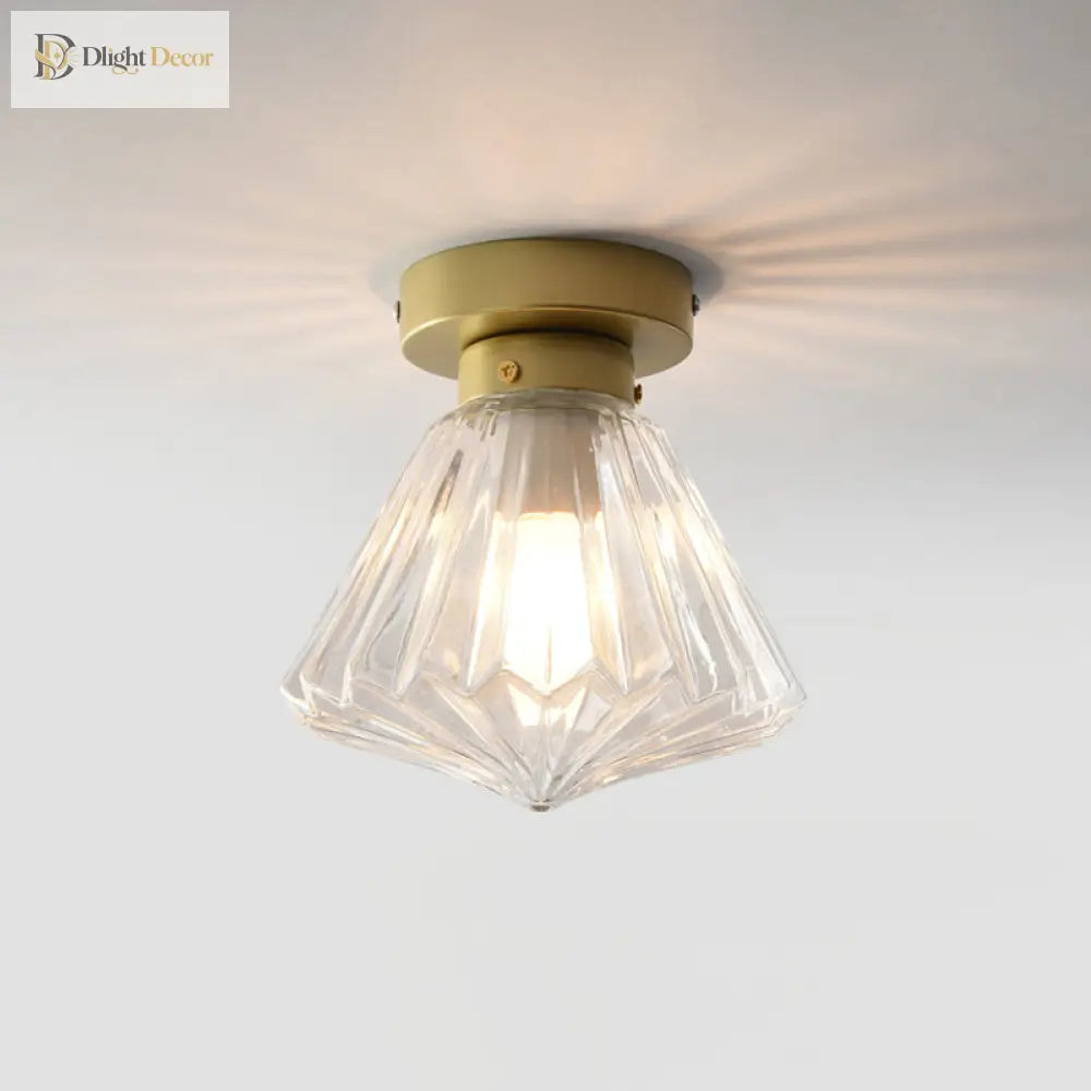 Brielle Modern Brass Flush Mount - Prismatic Elegance** Ceiling Light