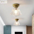 Brielle Modern Brass Flush Mount - Prismatic Elegance** Ceiling Light