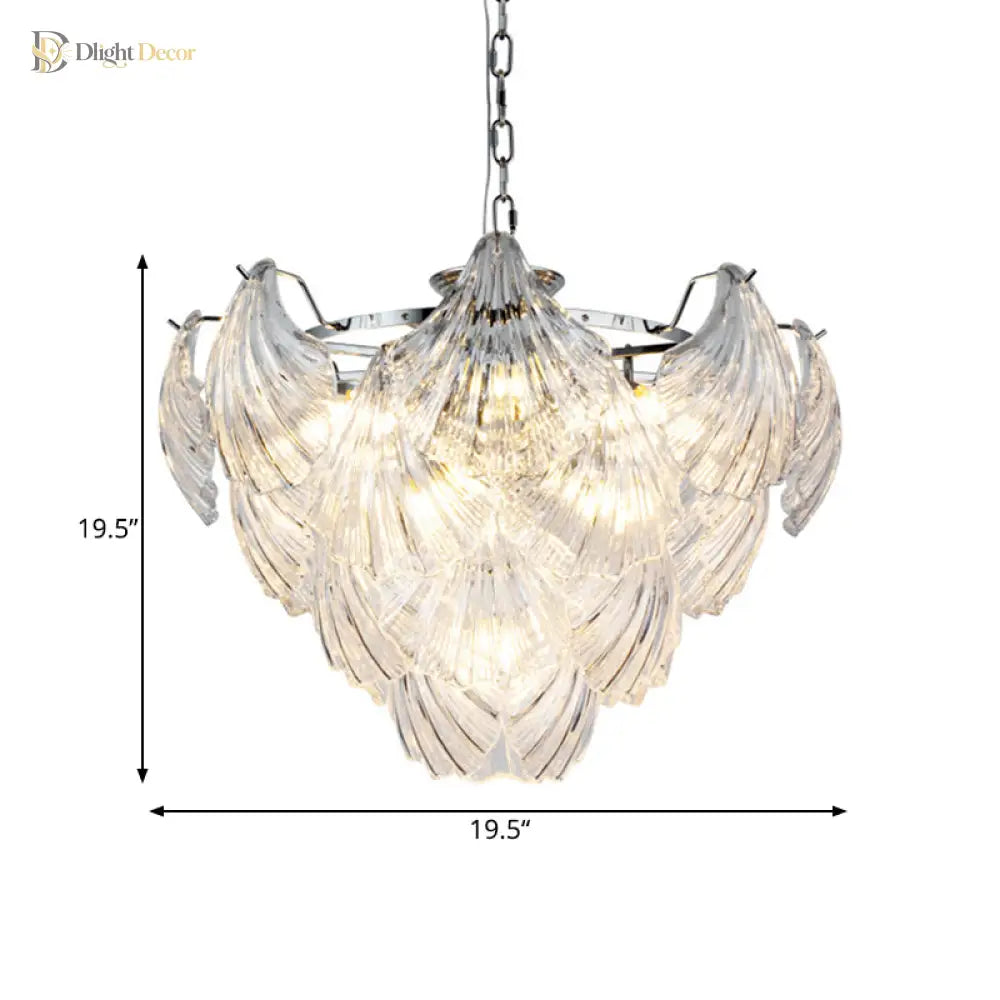 Brielle’s Crystal Chandelier - Modern Elegance With Tapered Petals (10 Lights) Chandelier