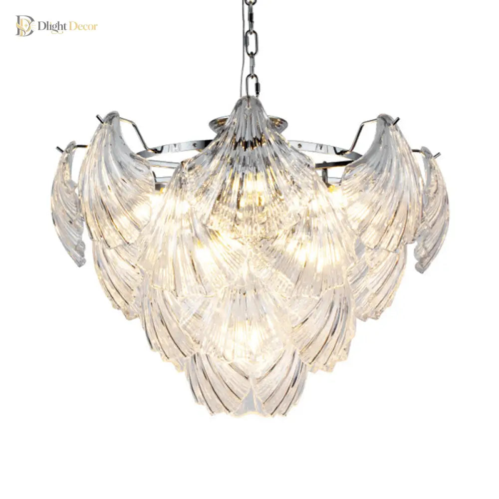 Brielle’s Crystal Chandelier - Modern Elegance With Tapered Petals (10 Lights) Chandelier
