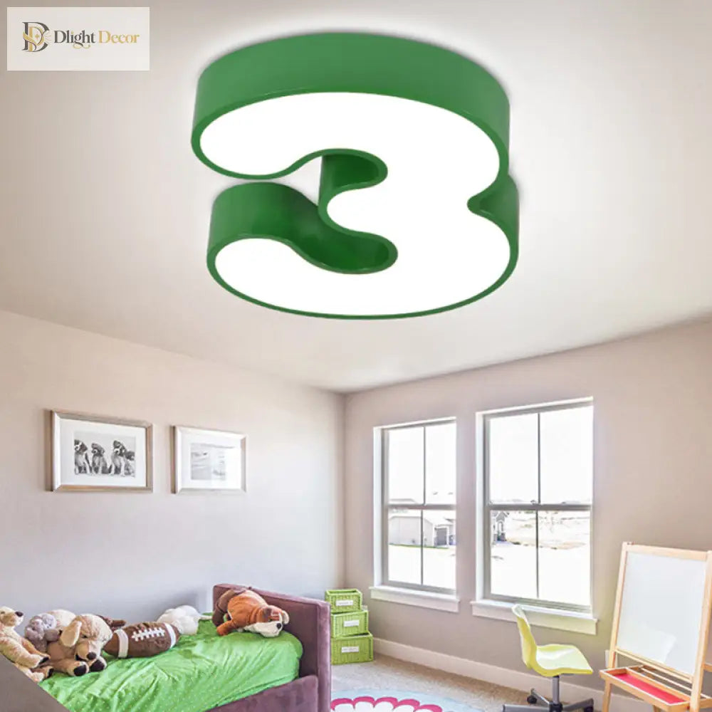 Brighten Your Space With Playful Arabic Numerals: Led Flush Mount Light Ceiling