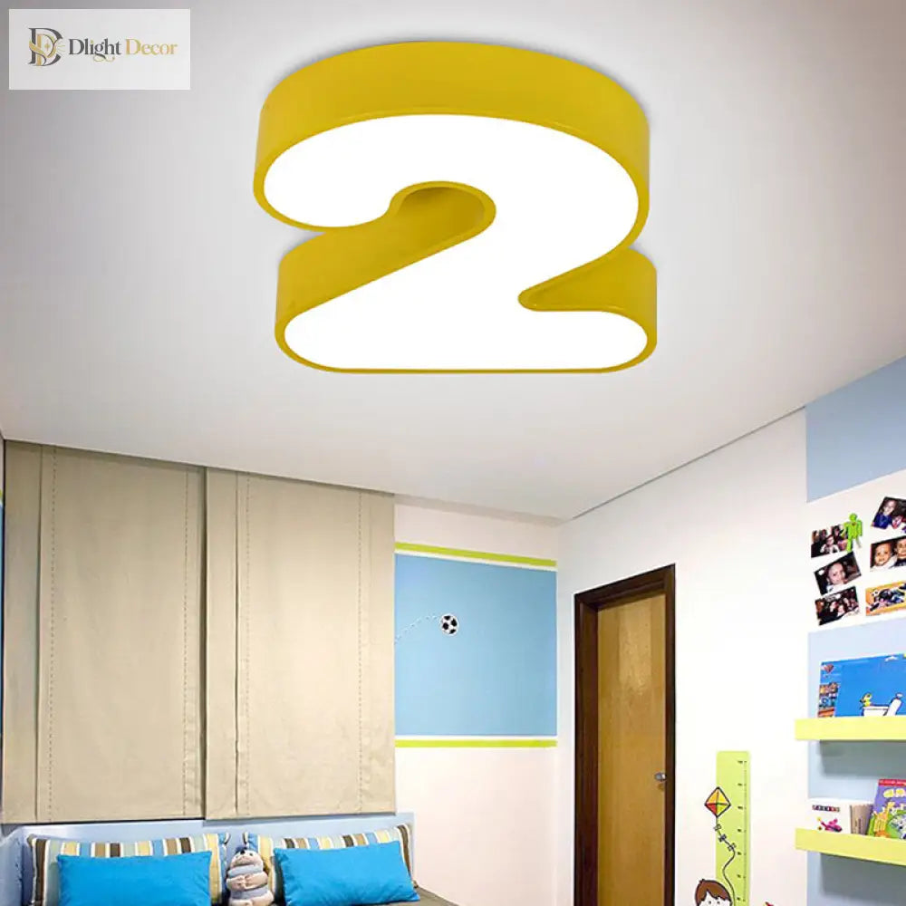 Brighten Your Space With Playful Arabic Numerals: Led Flush Mount Light Ceiling