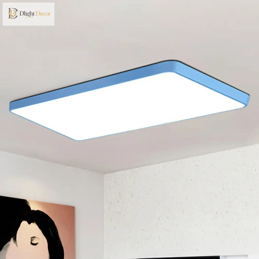 Brighten Your Space With Fun And Color: The Macaron Rectangular Flush Mount Ceiling Light