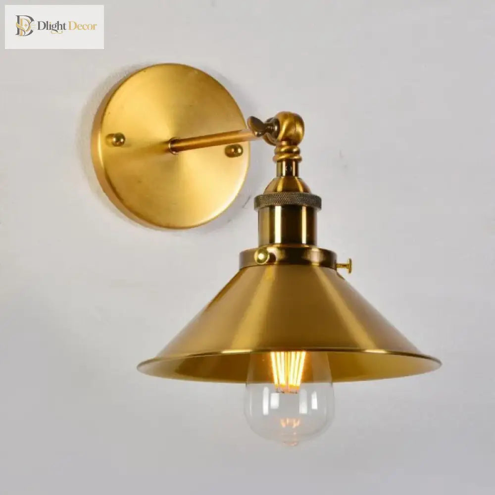 Bronze American Retro Iron Wall Lamps - Nordic Minimalist Style For Study Bedroom Bedside And Home