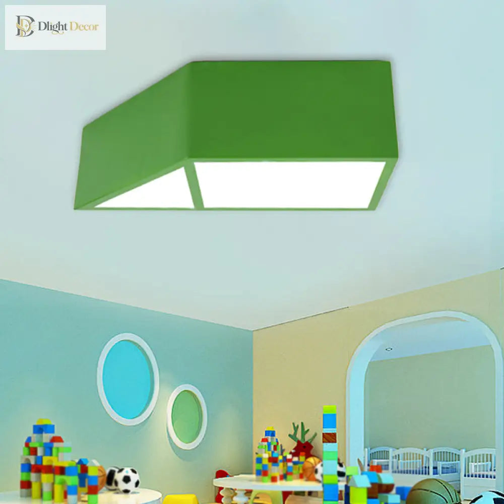 Brooke Playful Trapezoid Ceiling Lamp: Brighten Your Child’s Room With Fun Colors Light Fixtures