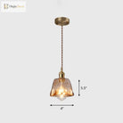 Brooklyn Shaded Pendant Light - Brown Glass Brass Hanging For Dining Rooms