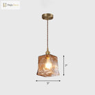 Brooklyn Shaded Pendant Light - Brown Glass Brass Hanging For Dining Rooms