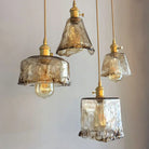 Brooklyn Shaded Pendant Light - Brown Glass Brass Hanging For Dining Rooms