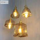 Brooklyn Shaded Pendant Light - Brown Glass Brass Hanging For Dining Rooms