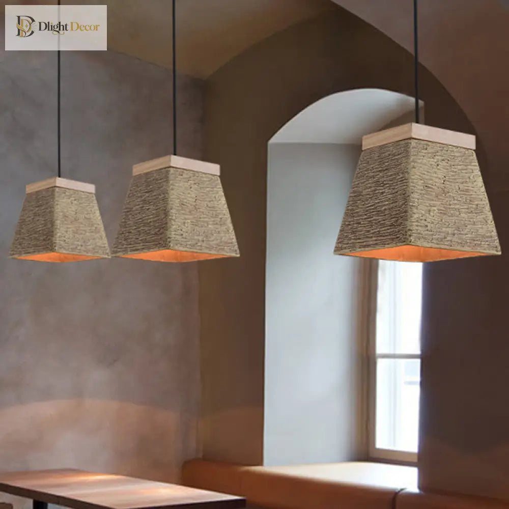 Stephanie Industrial Pendant Lamp: Rustic Elegance In Cement And Wood
