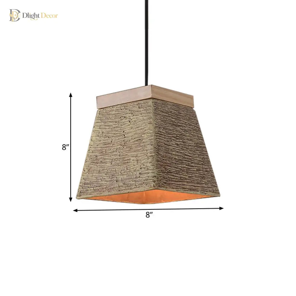 Stephanie Industrial Pendant Lamp: Rustic Elegance In Cement And Wood