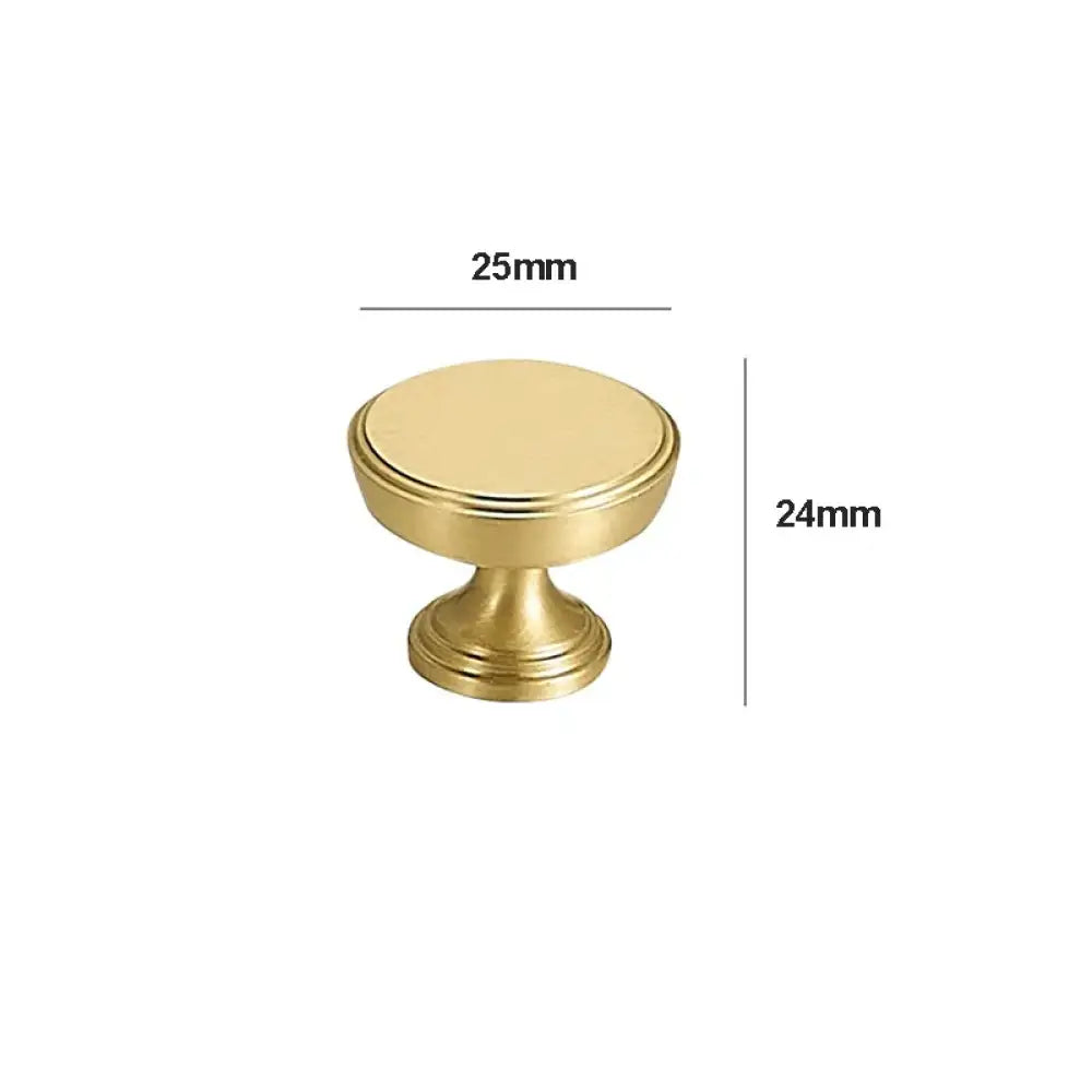 Brushed Gold Brass Cabinet Handles – Modern Knobs and Bar Pulls (50mm-280mm) 25mm knob Handles